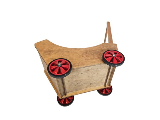 Image 1 of Dutch design - ADO - Wooden toys - Ko Verzuu - Stroller - 'De Stijl' - Gerrit Rietveld inspired - 70's