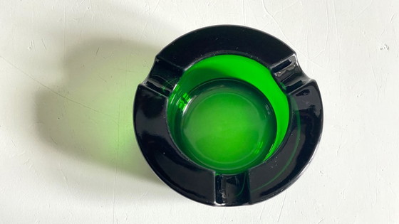 Image 1 of Vintage Aschenbecher aus grünem Glas