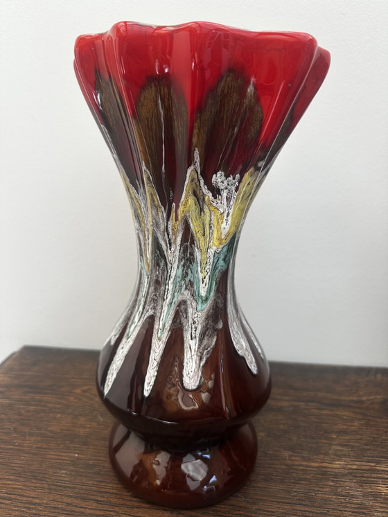 Image 1 of Grand Vase attribué Vallauris H 32 cm Forme Coquillage - Vintage 