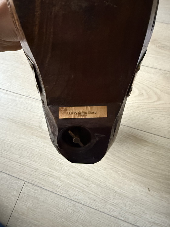 Image 1 of Porte-bouteilles de vin décoratif en bois avec mécanisme de sonnerie intégré