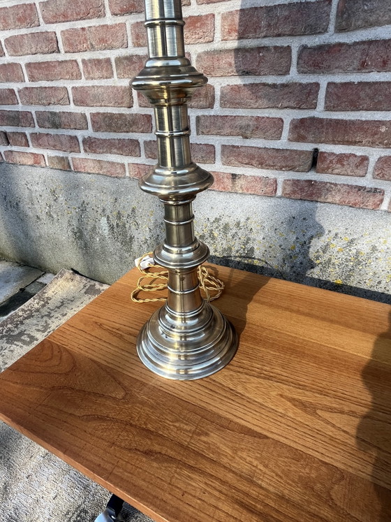 Grote Vintage Hollywood Regency Massief Messing Tafellamp – Tafellampen, Brass (photo 2 of 8)