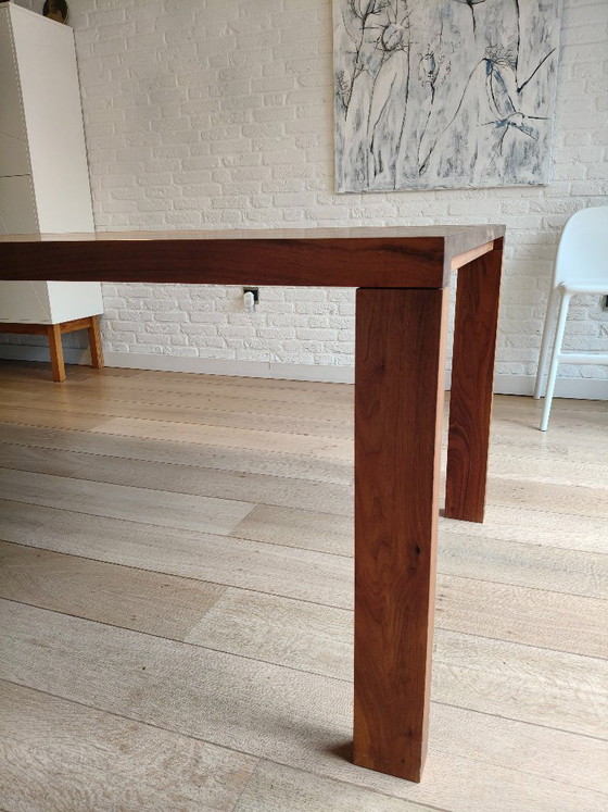 Wooden dining table with black extension, dark brown, Arco (photo 5 of 9)