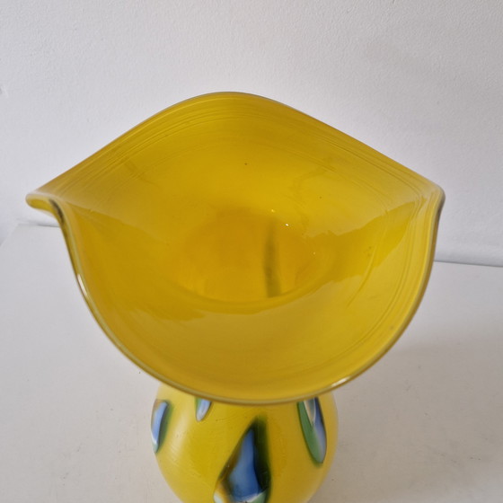 Image 1 of Goldan Talast Designvase, mundgeblasene Vase, gelbe Vase