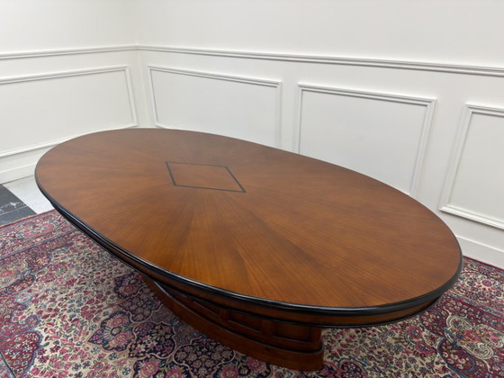 Large oval Art Deco Conference and Dining table – Wood (photo 9 of 11)