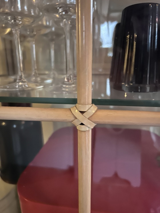Image 1 of Vitrine Roberti Rattan Italy – design italien vintage style bambou années 1980