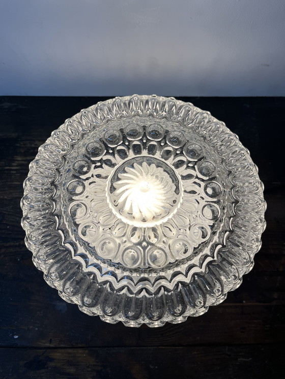 Image 1 of Plafonnier rond vintage en verre