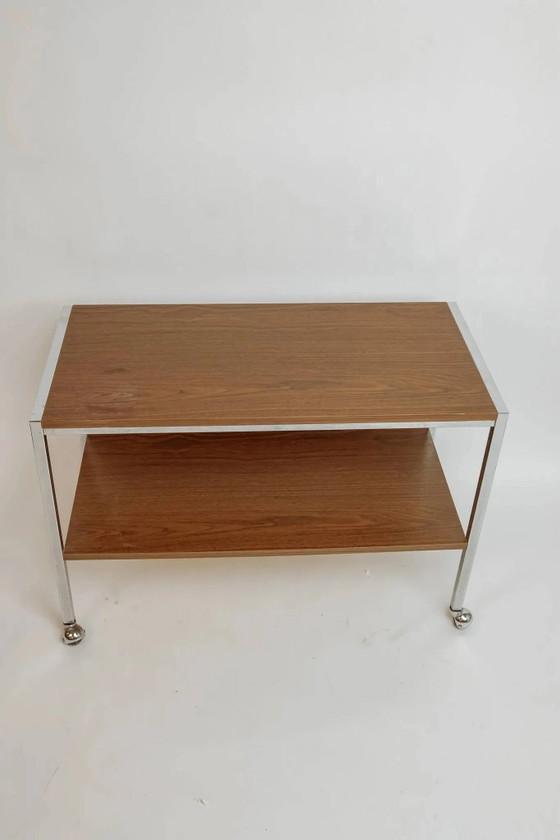Mobile bar vintage, anni '70 - legno e cromo – Carrelli bar, Metallo (photo 4 of 8)