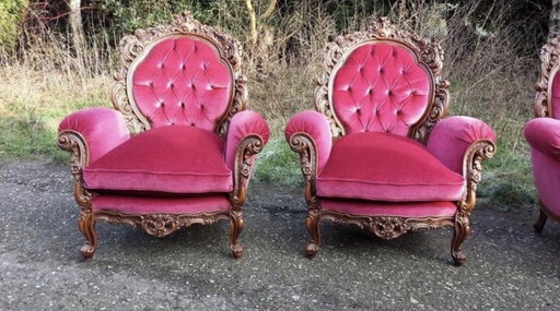 Barok bank met fauteuils 