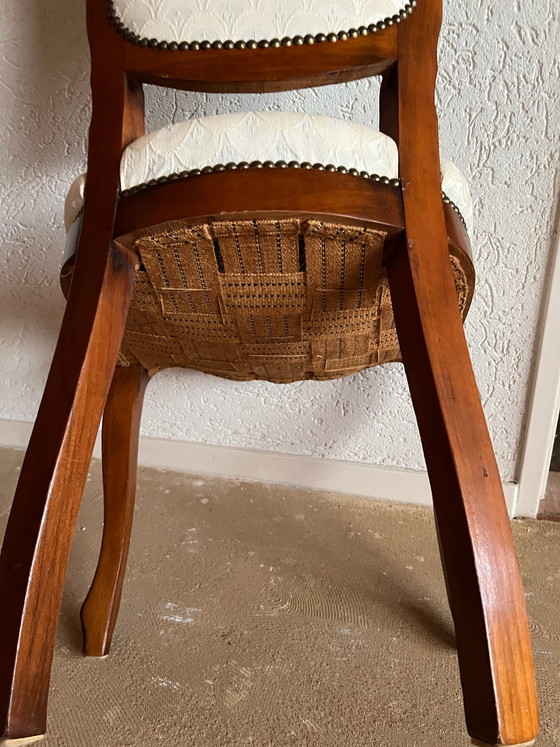 6 barocke Esszimmerstühle – Stoff, Holz (photo 6 of 6)