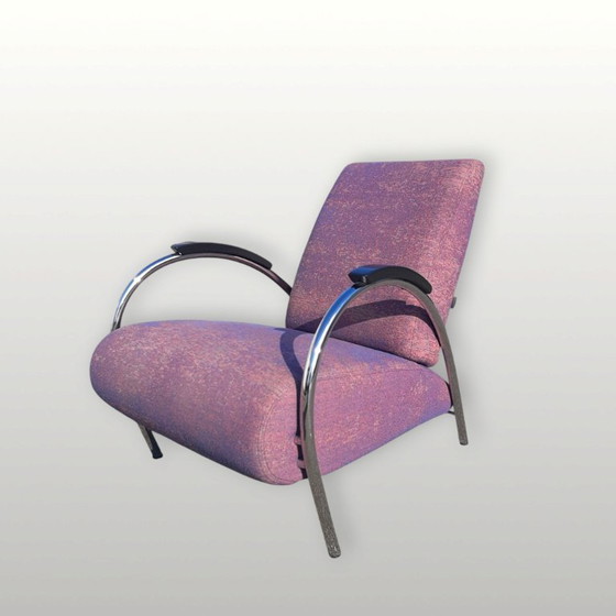 Poltrona Gelderland 5770, design Jan de Bouvrie. Tessuto viola – Poltrone, Tessile (photo 2 of 9)