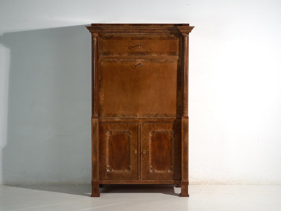 Antico secretaire Biedermeier in legno di noce – Austria, circa 1840 – Scrivanie, Brass (photo 34 of 40)