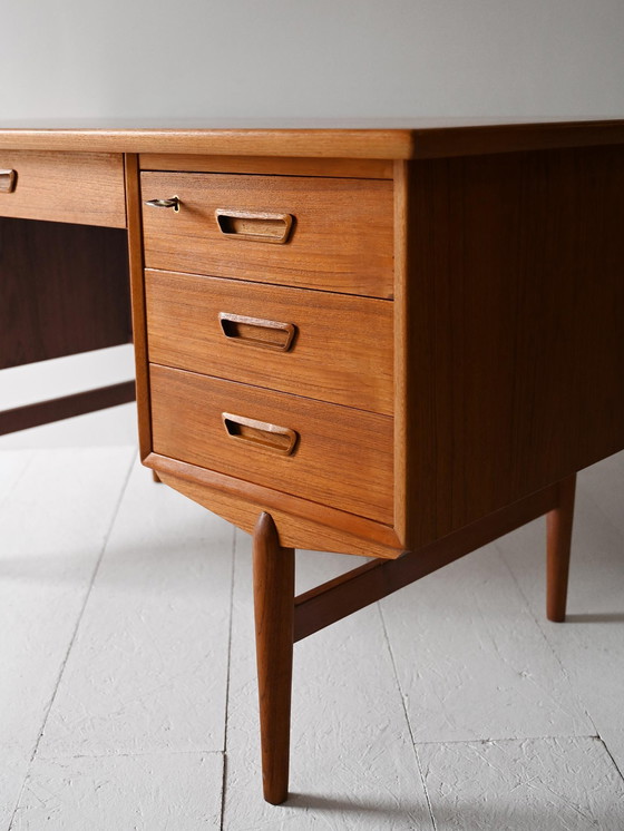 Image 1 of 1960s Scandinavian Teak Desk with Drawers
