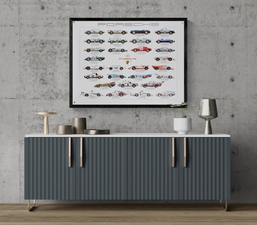 Porsche de los 50 años – 1981 – Póster original vintage de Porsche de Ken Rush – Vintage Motorsport – 76x102 cm