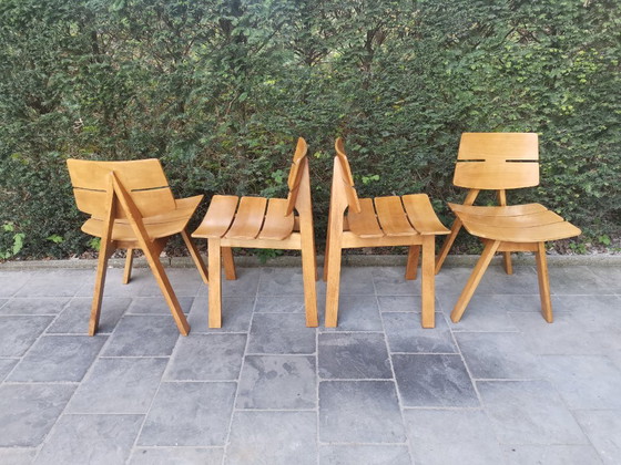 Image 1 of 4x Holzstuhl von Hans Anliker für Horgen Glarus