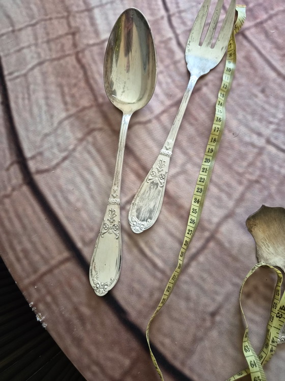 Saladier/charcuterie/couverts plaqué argent...30 cm – Silver (photo 4 of 5)