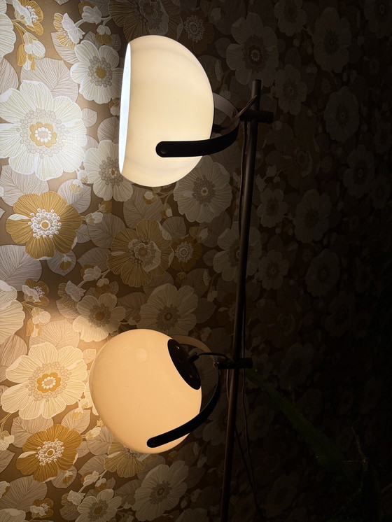 Image 1 of Lampada da terra retrò vintage a forma di fungo, lampade a globo anni '70