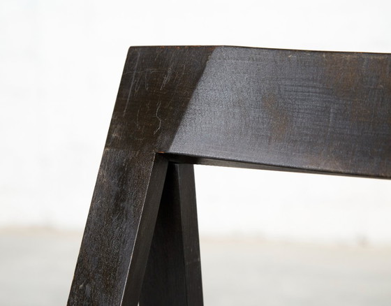 Aldo Jacober Folding Chair Trieste for Alberto Bazzani, Wood, Black, Vintage (photo 9 of 11)