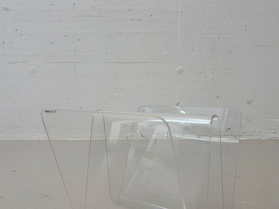 Image 1 of Transparenter Zeitschriftenhalter aus Acrylglas von Klarmöbel, 1970er Jahre