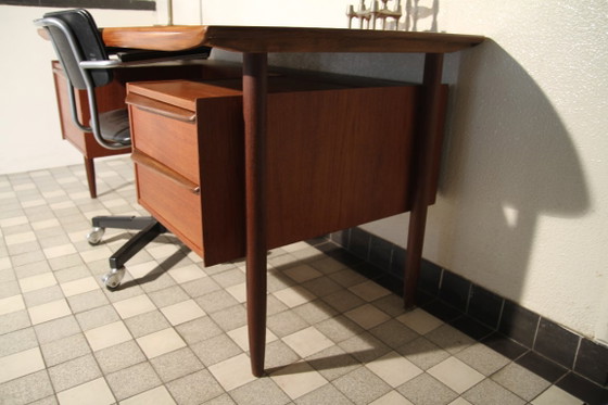 Propos Hulmefa Teak Desk Bureau Jaren 60 – Wood (photo 7 of 16)