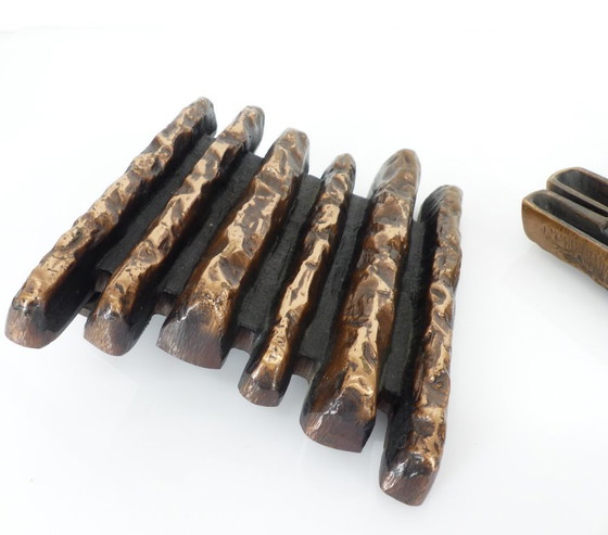 Image 1 of Maniglie brutaliste in bronzo per porte, Alpan, Germania, 1970 ca.