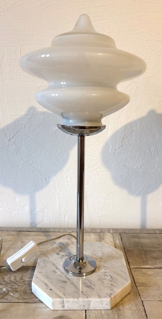 Paire de lampes Space Age - Design - Vintage - Murano - Années 70, Verre, Métal, Blanc, Modern (photo 5 sur 12)