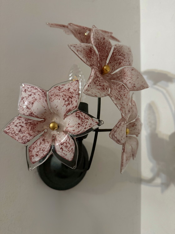 Image 1 of Applique floreali in vetro di Murano degli anni '70