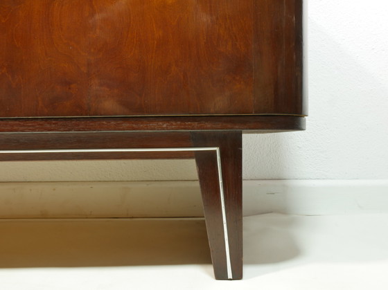 Image 1 of Vintage sideboard 60s - Lowboard walnut - Mid - Century Modern - Original Germany
