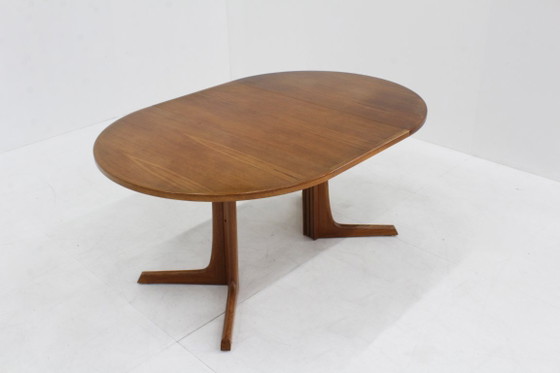 Vintage Danish Round Extendable Dining Table Teak Wood 1960s Gudme (photo 5 of 9)
