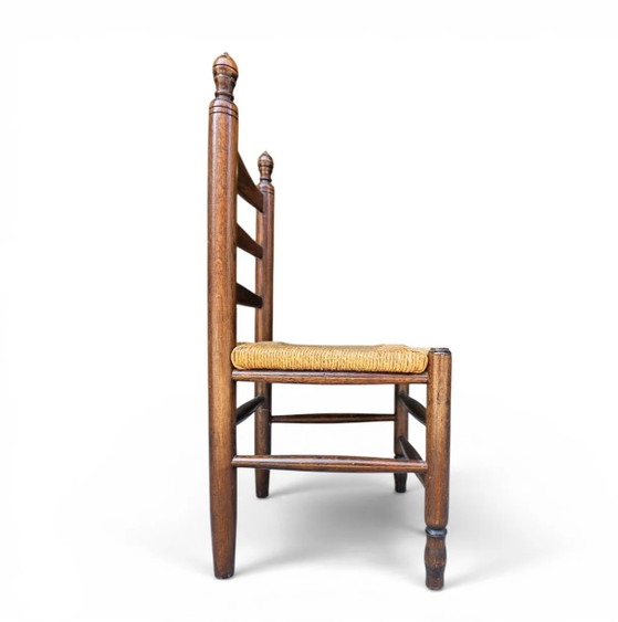 3 x Antique Provincial Ladderback Child's Chairs / Rush Seat / 1930s – Dining chairs (photo 7 of 18)