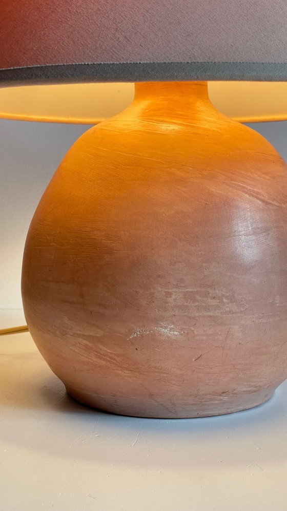Vintage handgemaakte terracotta lamp – Tafellampen, Textile (photo 15 of 21)