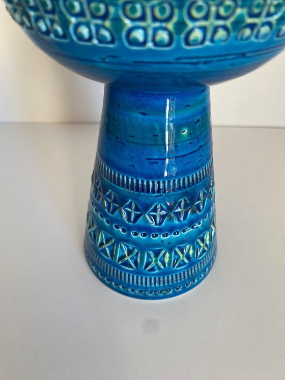 Image 1 of Candeliere firmato Bitossi Rimini Blue – Aldo Londi – Ceramiche italiane di metà secolo