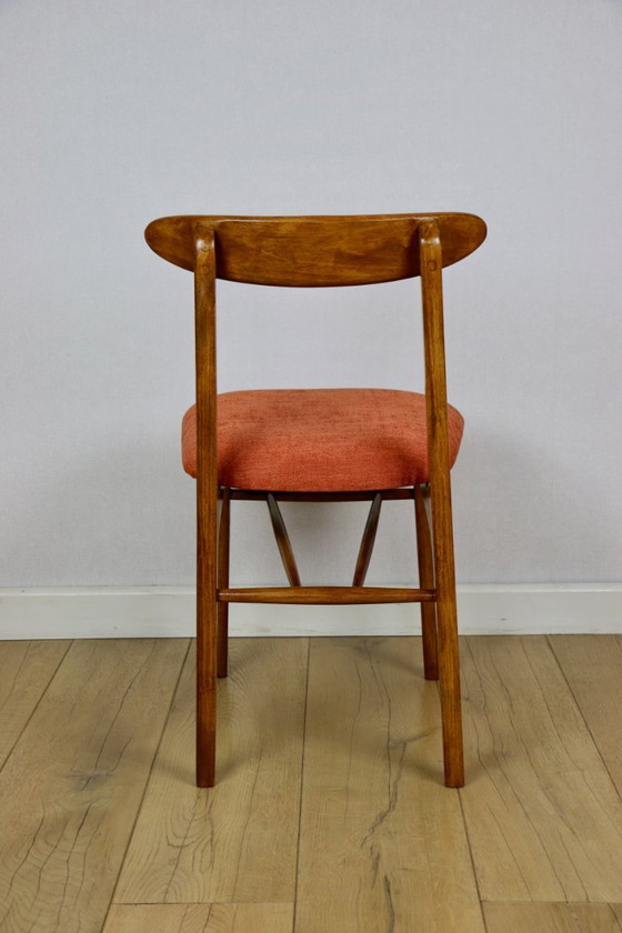 Image 1 of Hałas vintage chair brick terracotta - set of 4