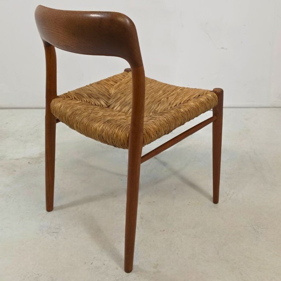 Image 1 of Set 5 eetkamerstoelen Niels Møller jaren 70 teak Deens design