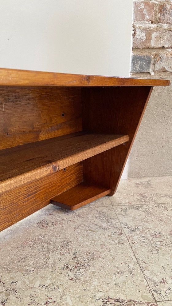 Image 1 of Geometrische wandplank massief eiken VINTAGE