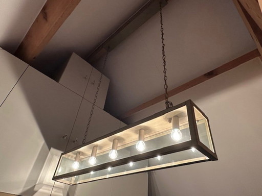 Landelijke plafondlamp 5 lampen