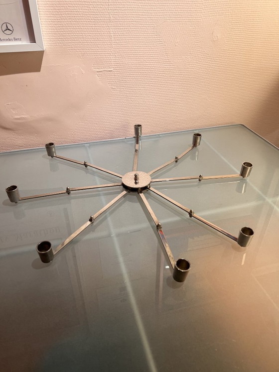 Portacandele in acciaio cromato a forma di stella, anni '70 – Metallo, Cromo (photo 6 of 10)