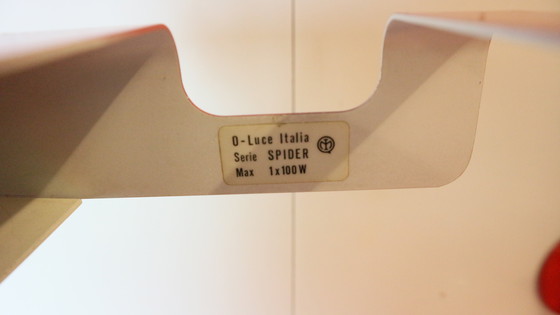 Image 1 of Lampe murale rouge en forme d'araignée de Joe Colombo pour O-Luce, 1965