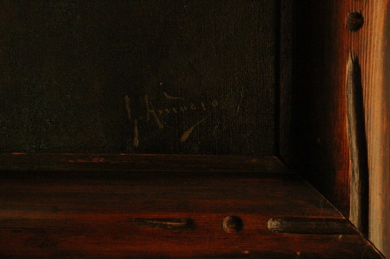 Giulio Amodio, Man with Jug, Paintings & Drawings, Wood, Canvas, Brown (photo 4 of 5)