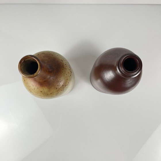 Image 1 of Duo di bottiglie in gres maculato e bordeaux