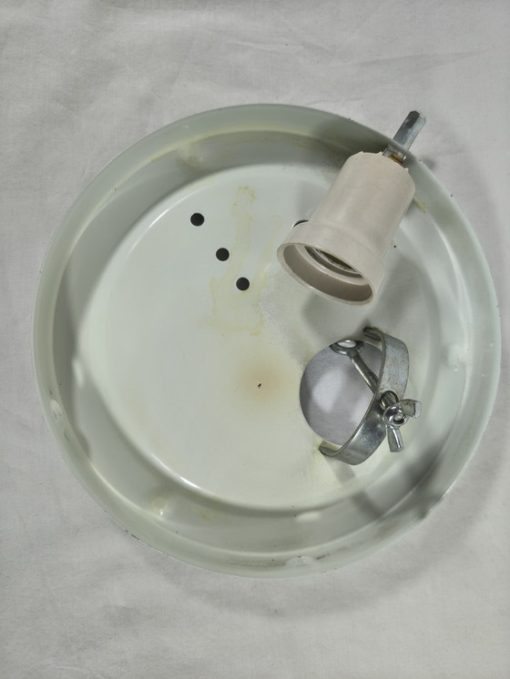 Image 1 of Vintage ceiling lamp – half sphere frosted glass – Ø25×11 cm