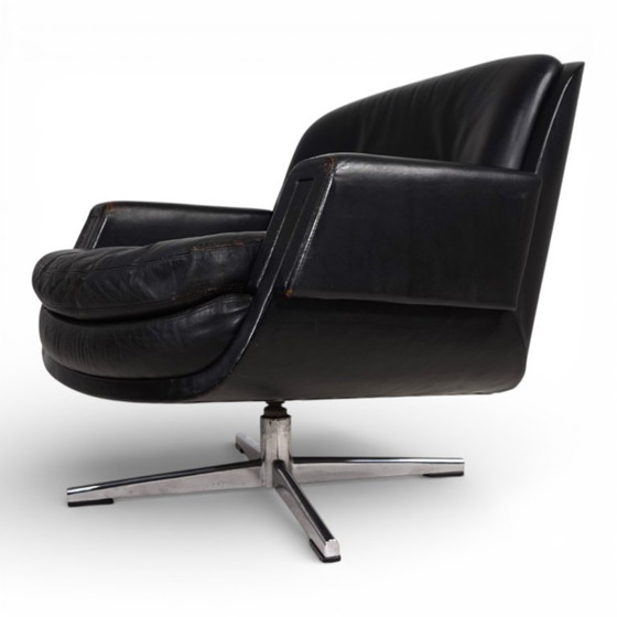 Image 1 of Fauteuil lounge en cuir Eugen Schmidt, 1960