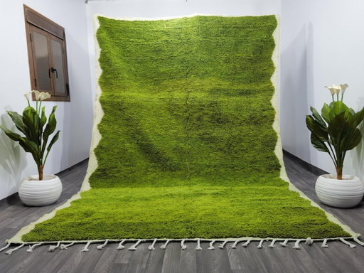 Tapis vert marocain en laine naturelle 300mx200cm