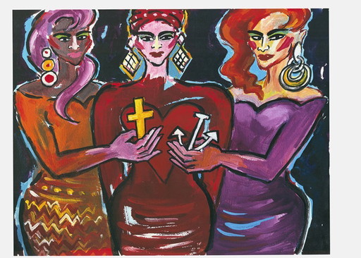 Bach, Elvira - Glaube, Liebe, Hoffe - 3D-Konstruktion - nicht signiert