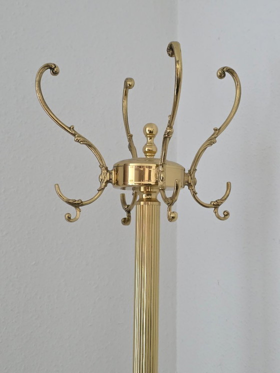 Image 1 of Vintage 3 x Wardrobe Clothes Rack Brass Plant Stand Gold