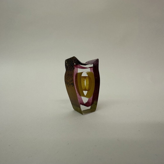 Image 1 of Mini sculpture vintage hibou "Night Eyes" par Bertill Vallien pour Kosta Boda, Suède