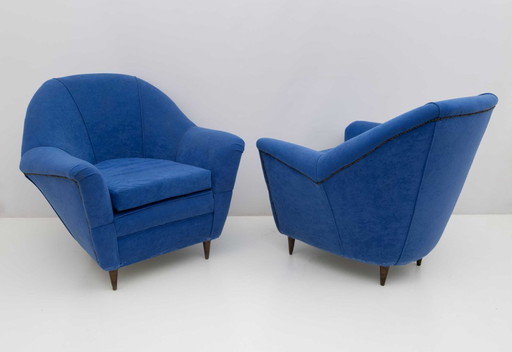 Paar Ico Parisi MidCentury Modern Italiaanse fauteuils voor Ariberto Colombo, jaren 50