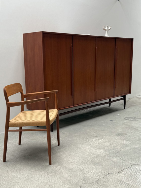 Image 1 of Heinrich Riestenpatt teak wooden highboard 225cm, Germany 1960s