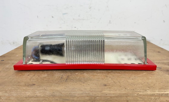 Image 1 of Applique industriale rossa vintage di Elektrosvit, anni '70