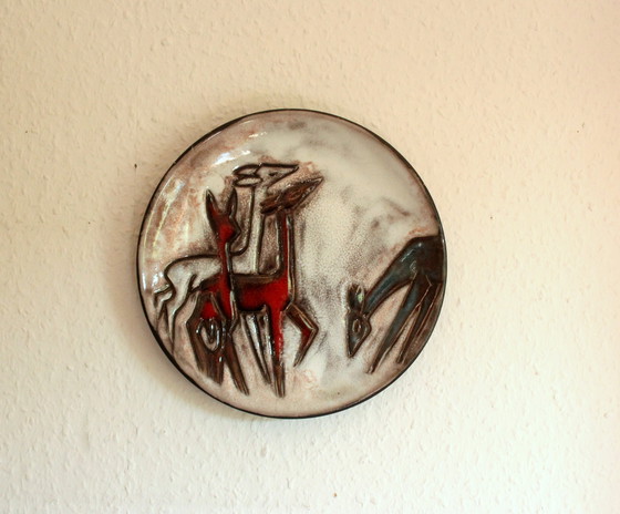 Image 1 of Rare Ruscha wall plate with deer motif