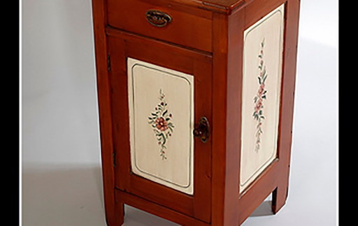 Vintage handbemalter Nachttisch, 1950er Jahre